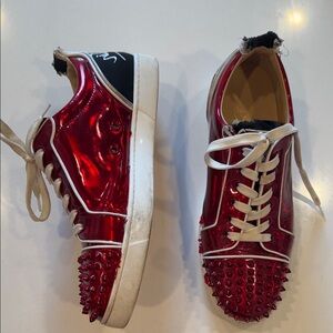 Christian lLouboutin Men’s Red Spiked Sneakers